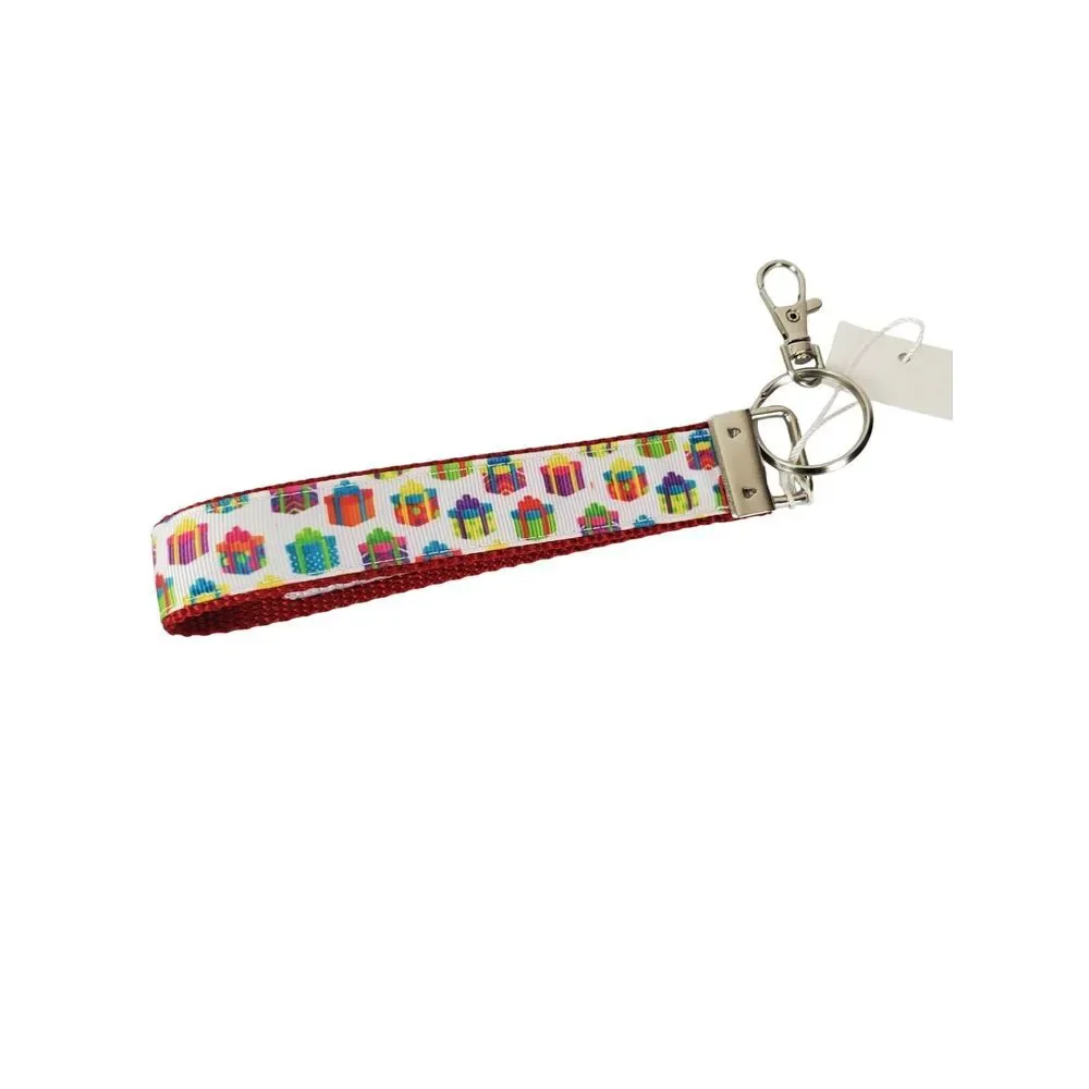 NWT Holiday‎ Christmas Key Ribbon Keychain Key Fob Wristlet